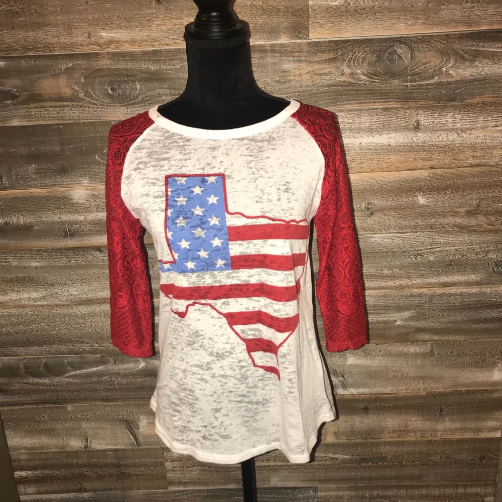 Texas Flag * Red, White & Blue * Burnout T-Shirt